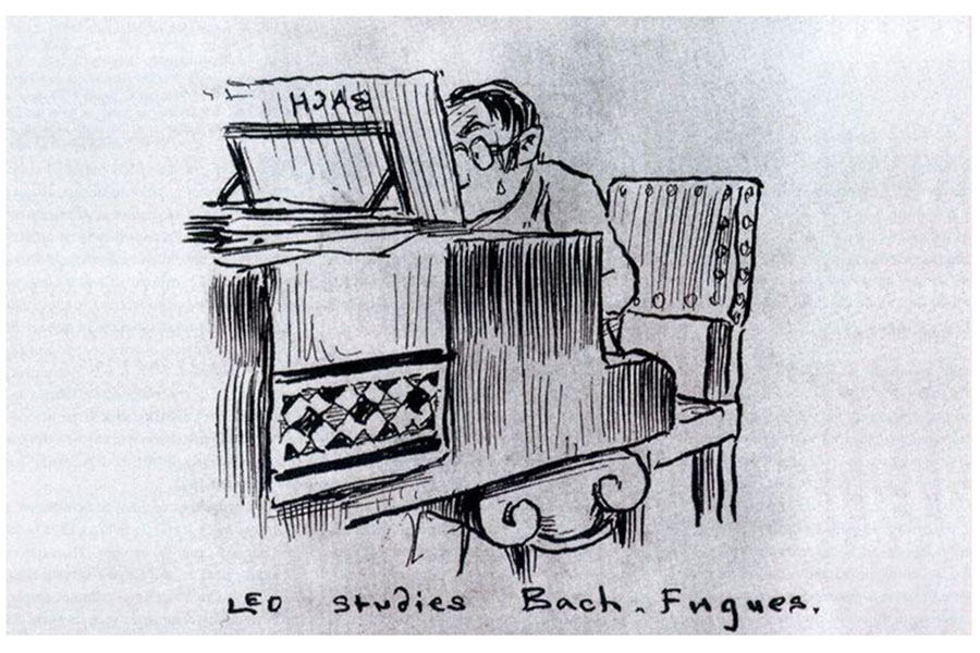 Leo studies Bach Fugen