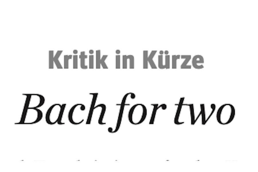 Kritik in Kürze: Bach for two